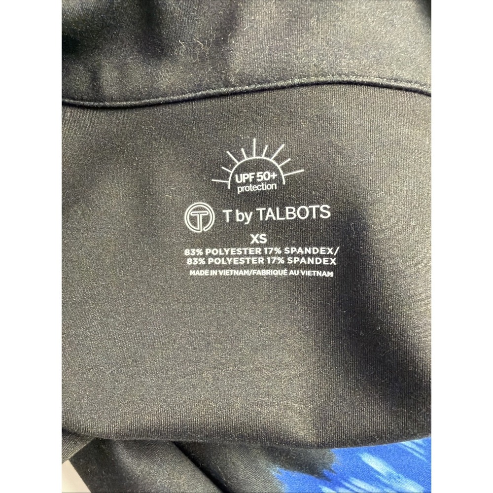 T by Talbots Ombré UPF 50+ Pullover Top Athletic Black Half Zip Scuba Size XS - Picture 3 of 5
